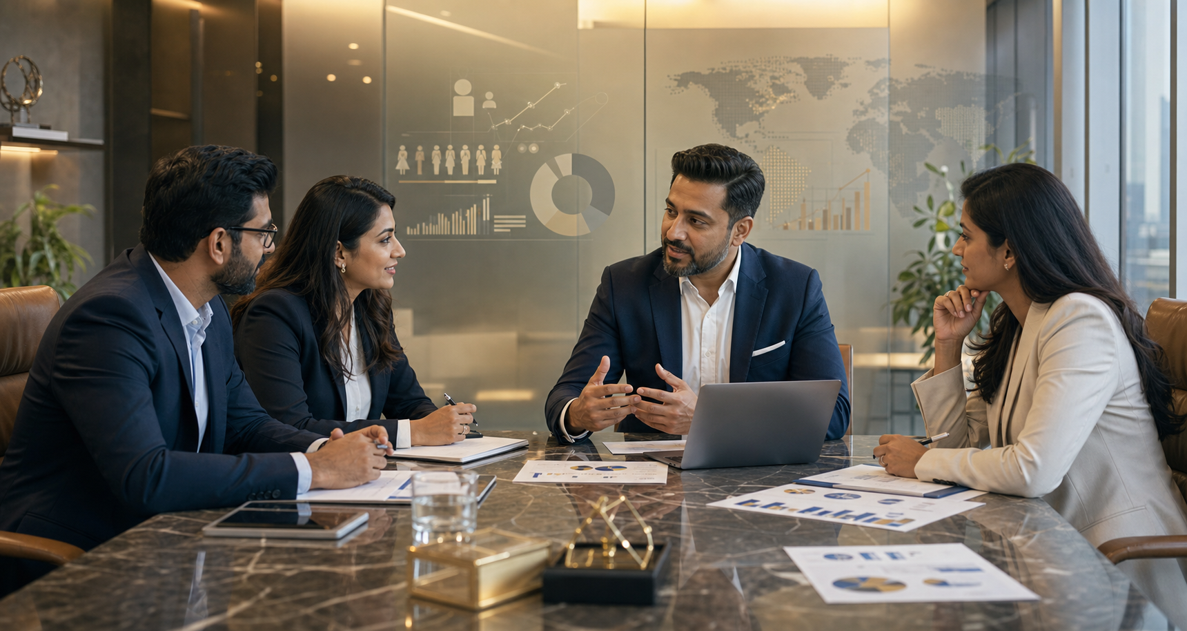 HR consultants reviewing workforce priorities