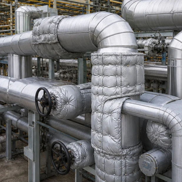 Industrial pipe insulation work